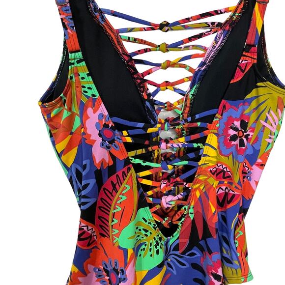 Bleu Rod Beattie Women's Night Safari Lace Down Swimsuit multi 18W - Picture 6 of 10